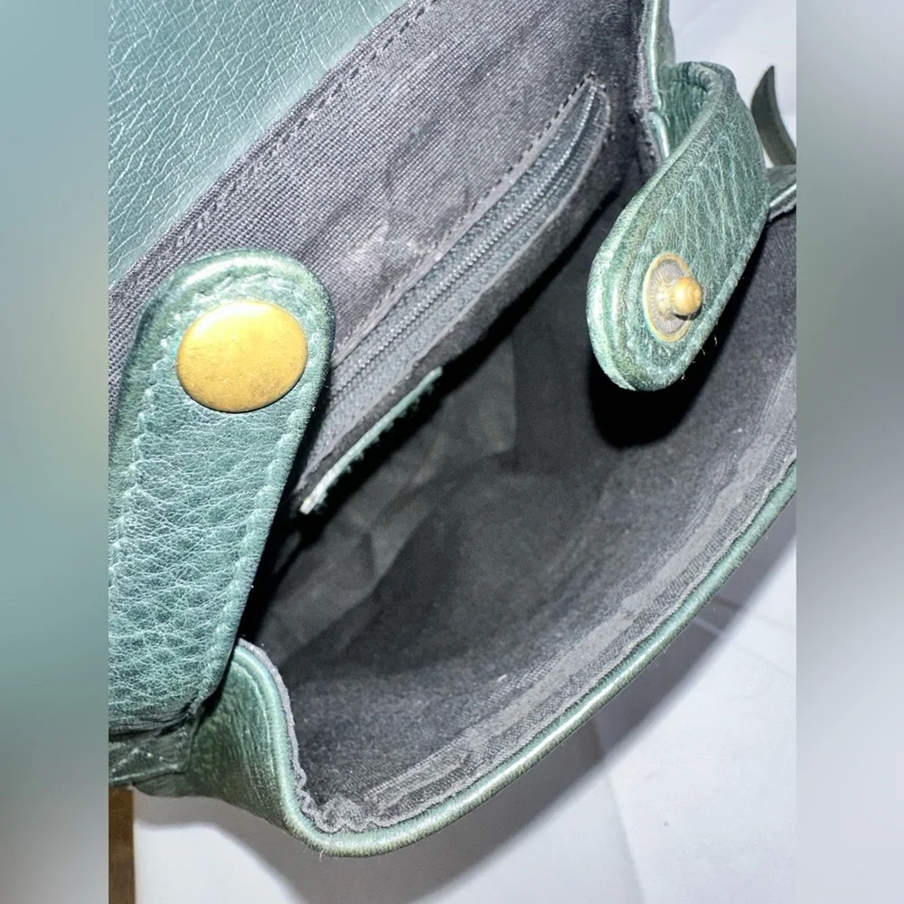 Vintage Nine West Pebbled leather small backpack GREEN - Picture 15 of 15